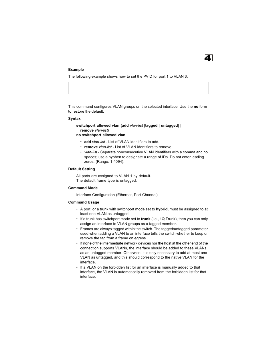 Switchport allowed vlan | Alcatel Carrier Internetworking Solutions OmniStack 6300-24 User Manual | Page 397 / 462