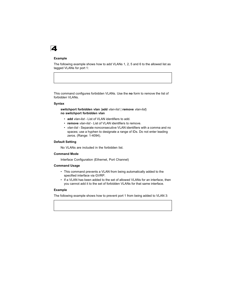 Switchport forbidden vlan, Ge 4-186) | Alcatel Carrier Internetworking Solutions OmniStack 6300-24 User Manual | Page 398 / 462