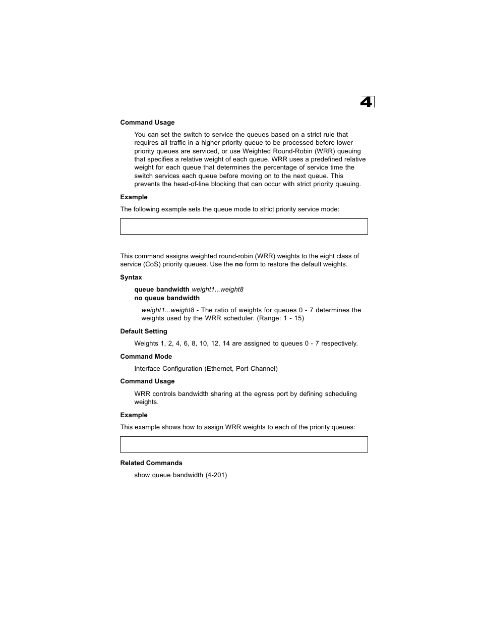 Queue bandwidth | Alcatel Carrier Internetworking Solutions OmniStack 6300-24 User Manual | Page 411 / 462