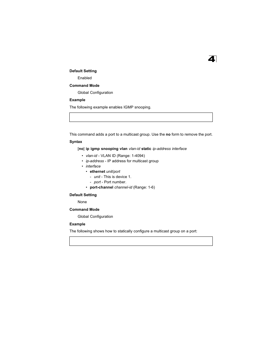 Ip igmp snooping vlan static | Alcatel Carrier Internetworking Solutions OmniStack 6300-24 User Manual | Page 431 / 462