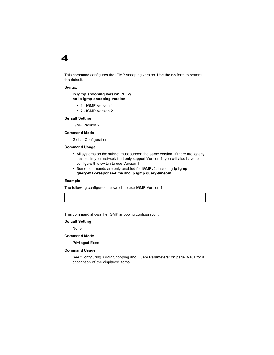 Ip igmp snooping version, Show ip igmp snooping | Alcatel Carrier Internetworking Solutions OmniStack 6300-24 User Manual | Page 432 / 462