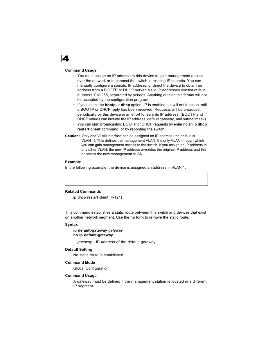 Ip default-gateway | Alcatel Carrier Internetworking Solutions OmniStack 6300-24 User Manual | Page 440 / 462