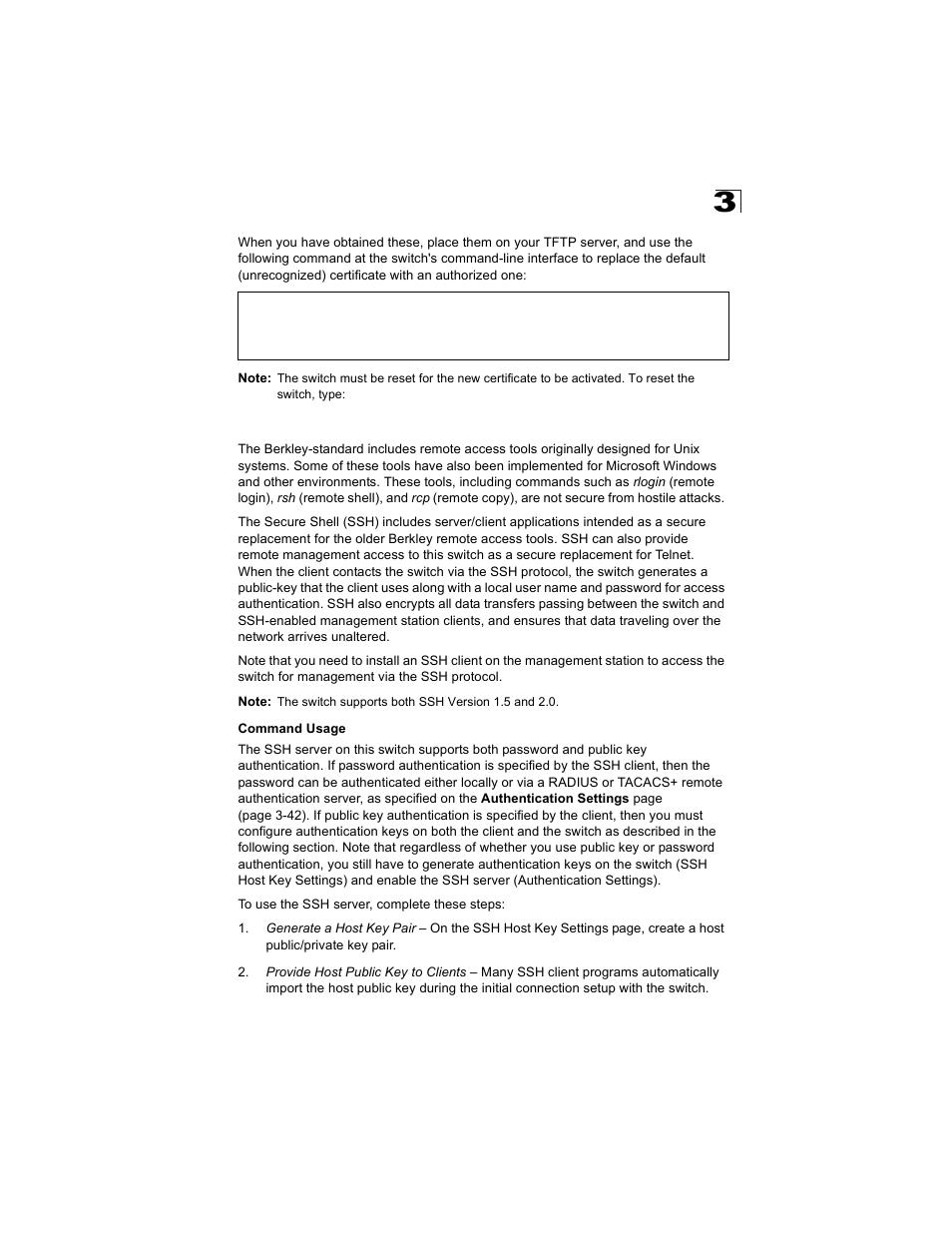 Configuring the secure shell | Alcatel Carrier Internetworking Solutions OmniStack 6300-24 User Manual | Page 87 / 462