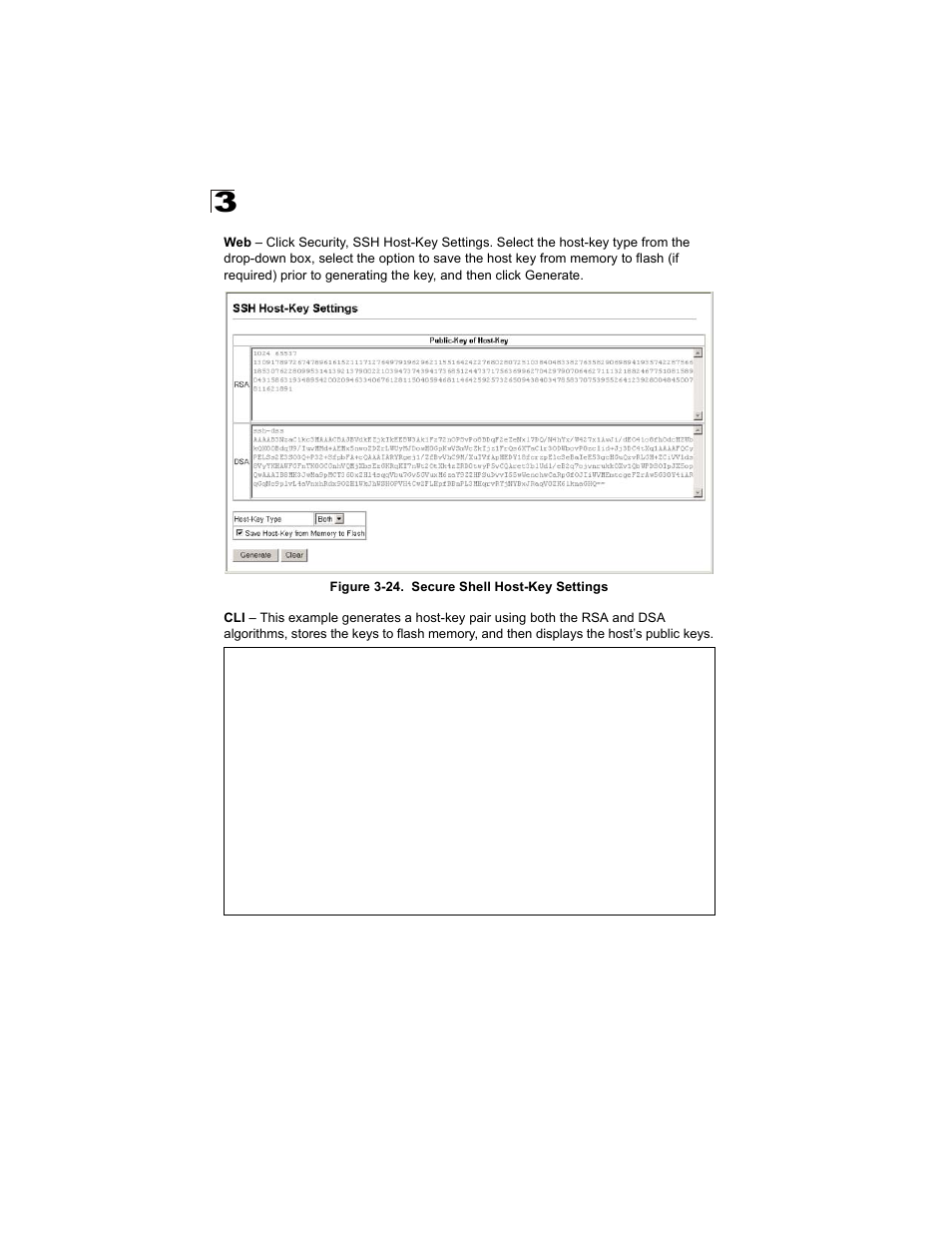 Figure 3-24. secure shell host-key settings | Alcatel Carrier Internetworking Solutions OmniStack 6300-24 User Manual | Page 90 / 462