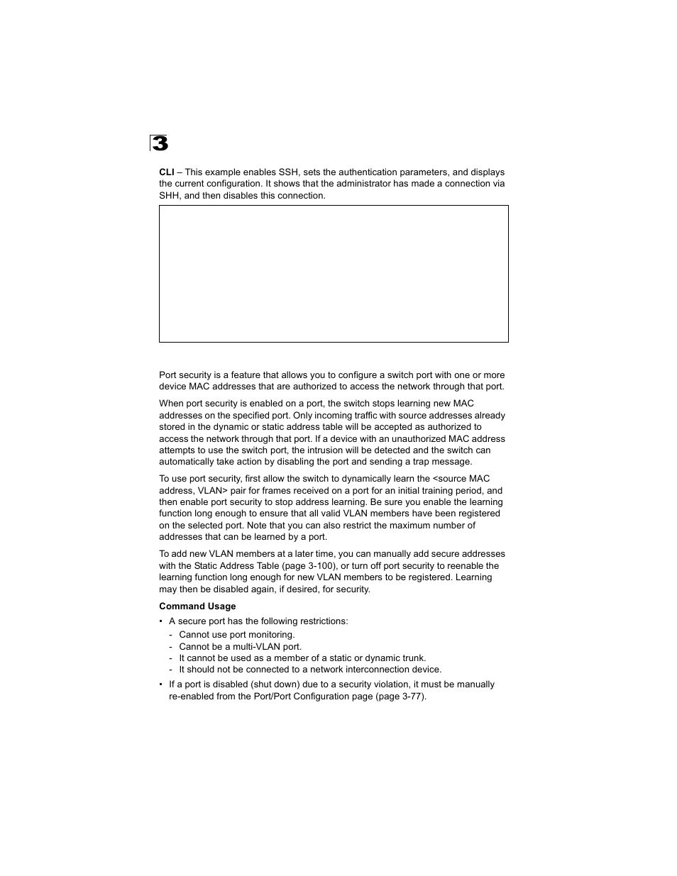 Configuring port security | Alcatel Carrier Internetworking Solutions OmniStack 6300-24 User Manual | Page 92 / 462