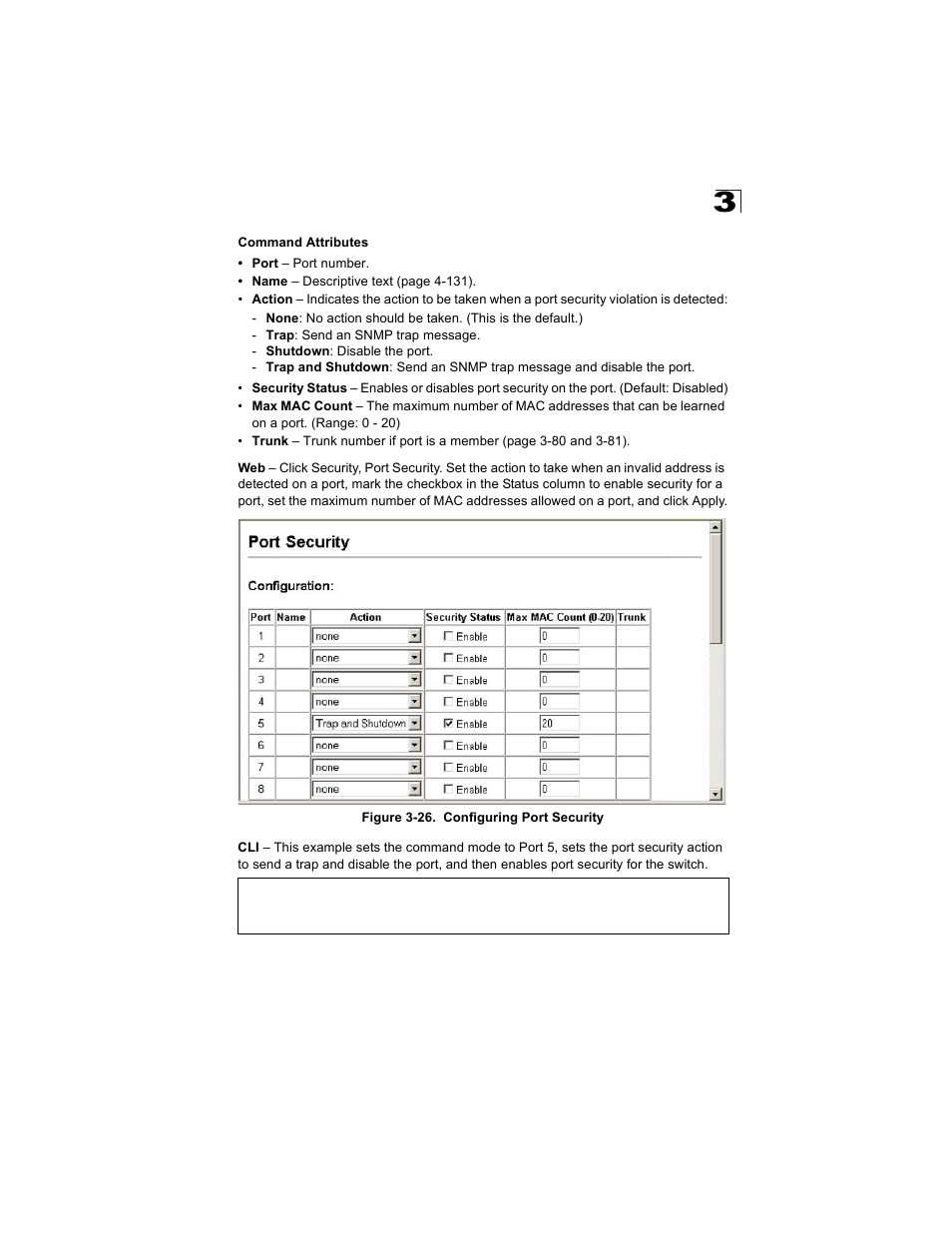 Figure 3-26. configuring port security | Alcatel Carrier Internetworking Solutions OmniStack 6300-24 User Manual | Page 93 / 462