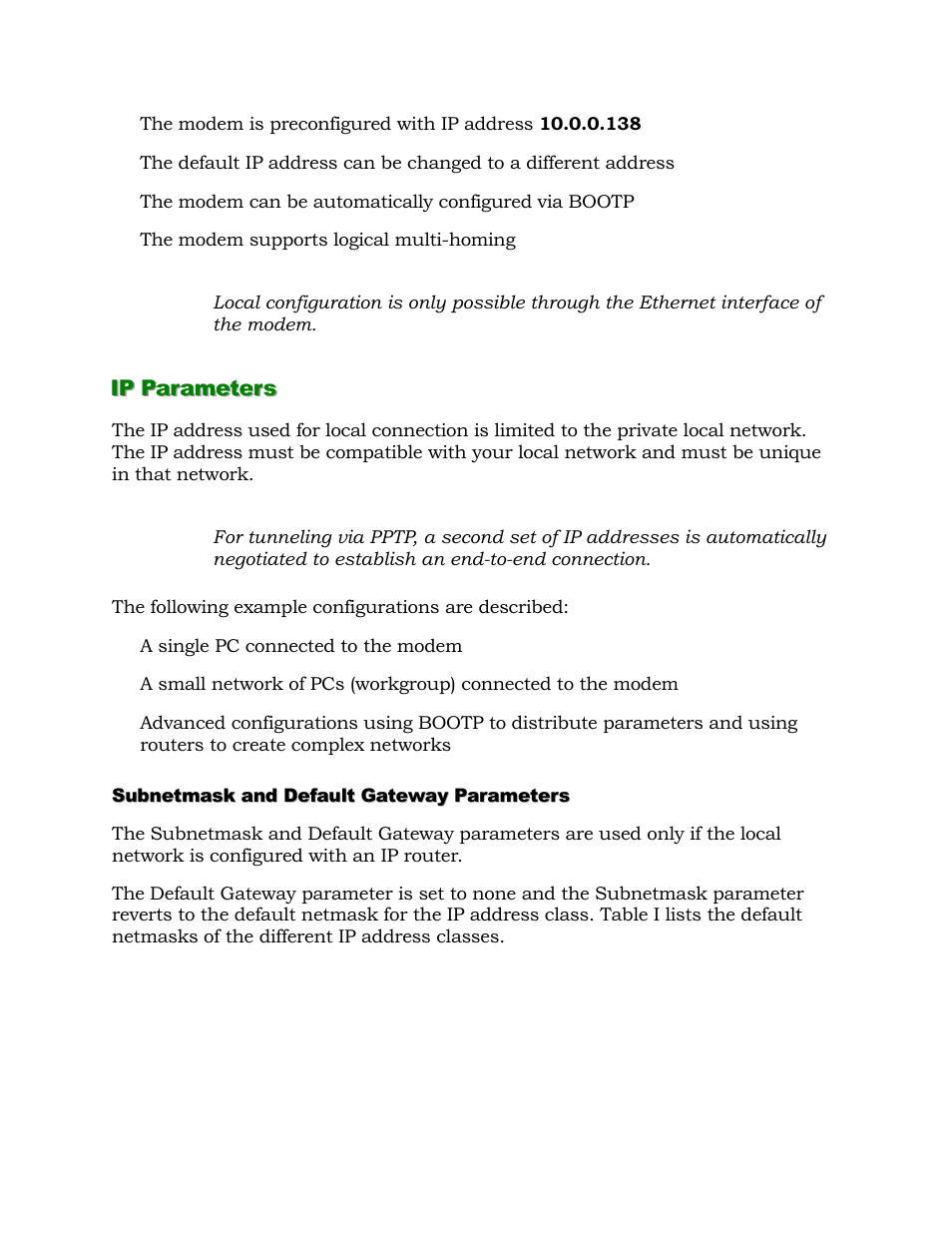 Ip parameters | Alcatel Carrier Internetworking Solutions 1000 ADSL User Manual | Page 54 / 78