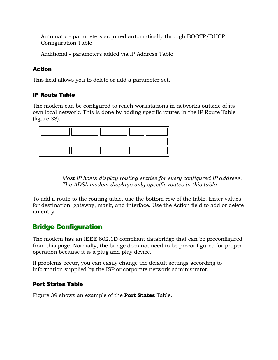 Bridge configuration | Alcatel Carrier Internetworking Solutions 1000 ADSL User Manual | Page 67 / 78