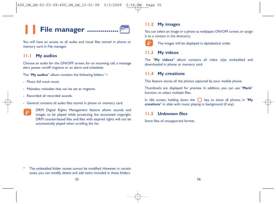 File manager | Alcatel Carrier Internetworking Solutions OT-600 User Manual | Page 29 / 42