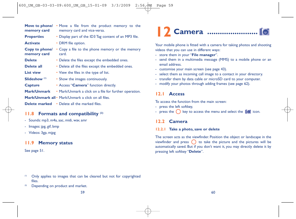 Camera | Alcatel Carrier Internetworking Solutions OT-600 User Manual | Page 31 / 42
