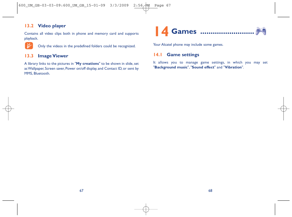 Games | Alcatel Carrier Internetworking Solutions OT-600 User Manual | Page 35 / 42