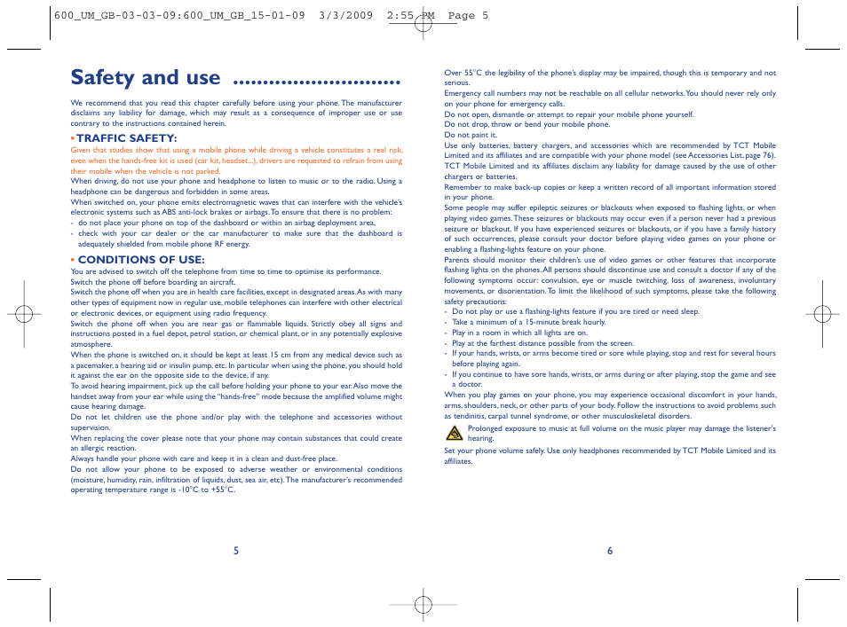 Safety and use | Alcatel Carrier Internetworking Solutions OT-600 User Manual | Page 4 / 42