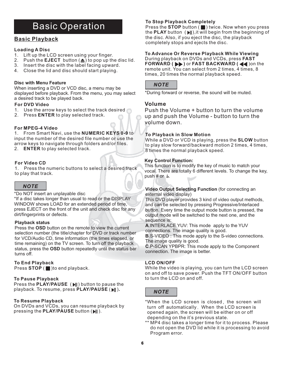 Basic operation | Acesonic WILDCAT PK 1130 User Manual | Page 9 / 21