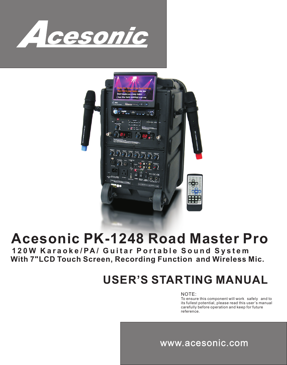 Acesonic PK-1248 User Manual | 13 pages