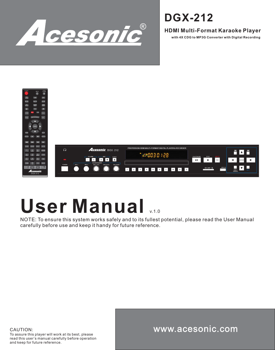 Acesonic DGX-212 User Manual | 23 pages