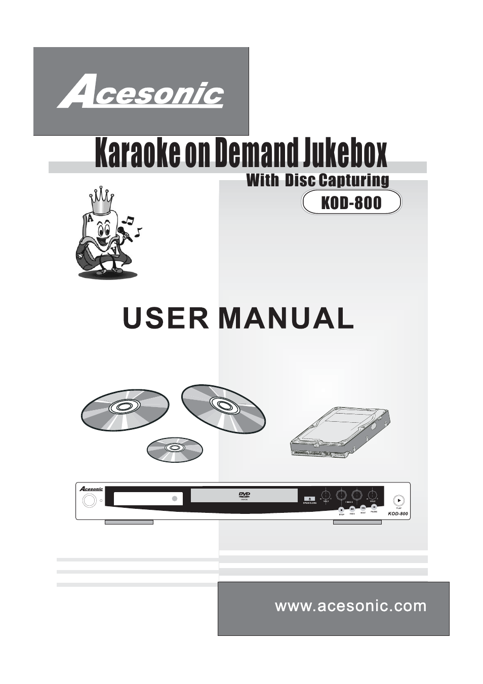 Acesonic KOD-800 User Manual | 32 pages