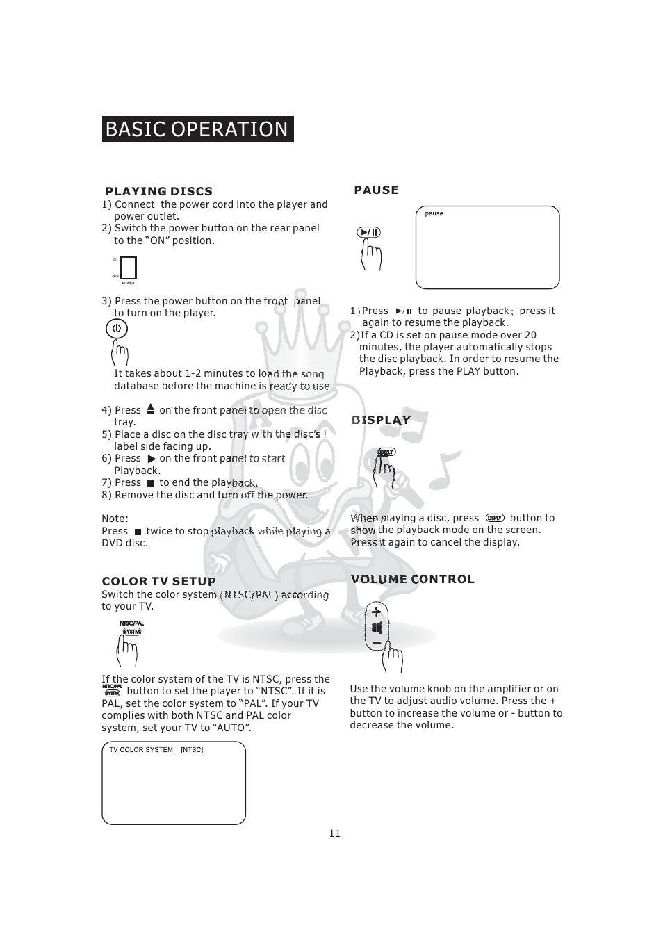 Basic operation | Acesonic KOD-800 User Manual | Page 13 / 32