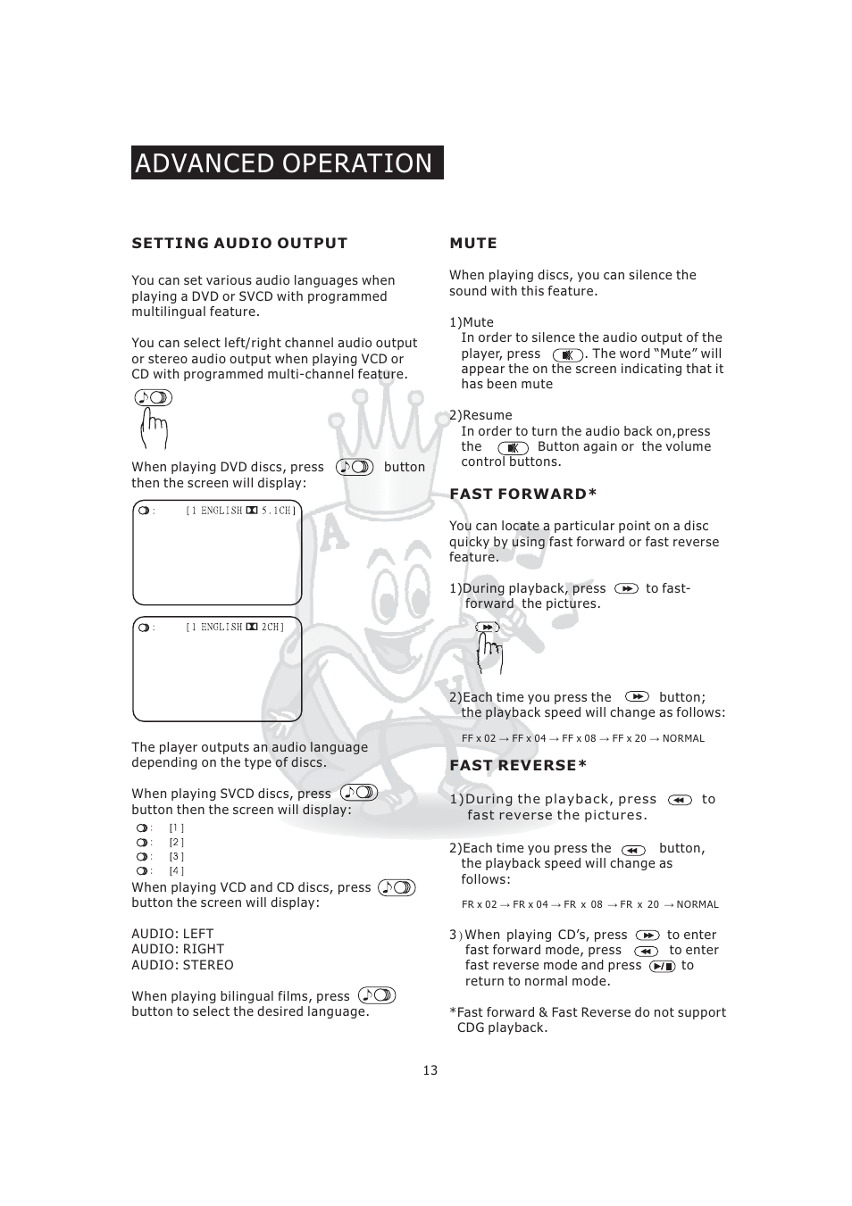 Advanced operation | Acesonic KOD-800 User Manual | Page 15 / 32