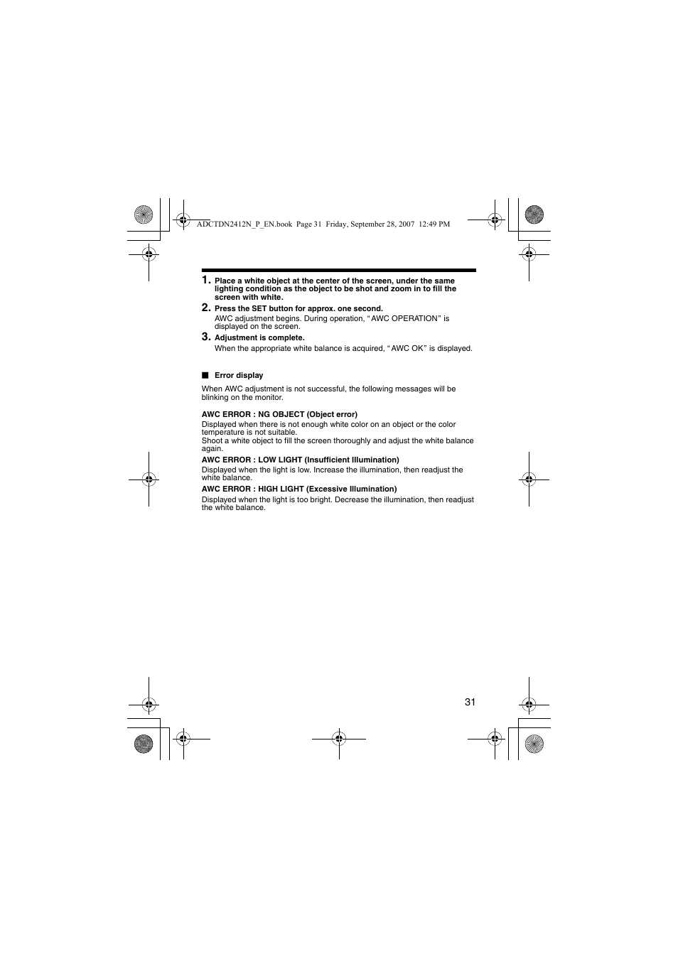 American Dynamics ADCTDN0230P User Manual | Page 31 / 60