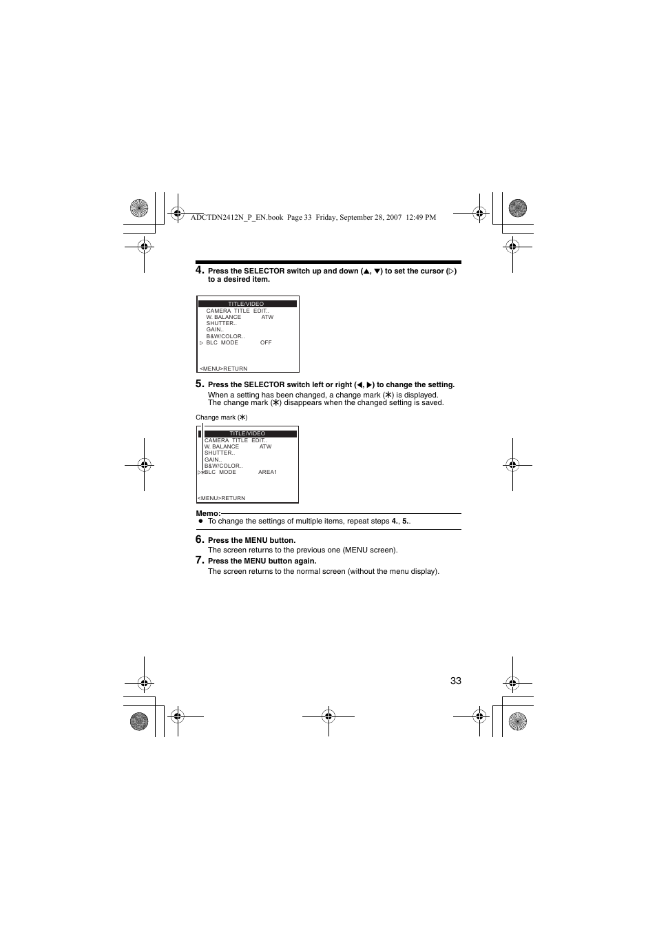 American Dynamics ADCTDN0230P User Manual | Page 33 / 60