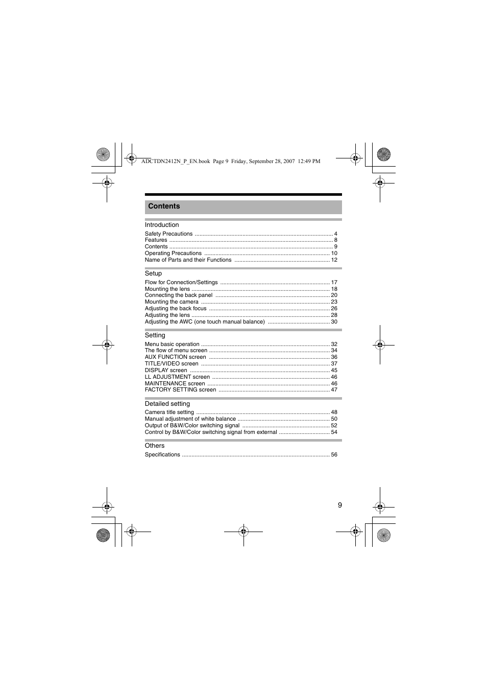 American Dynamics ADCTDN0230P User Manual | Page 9 / 60
