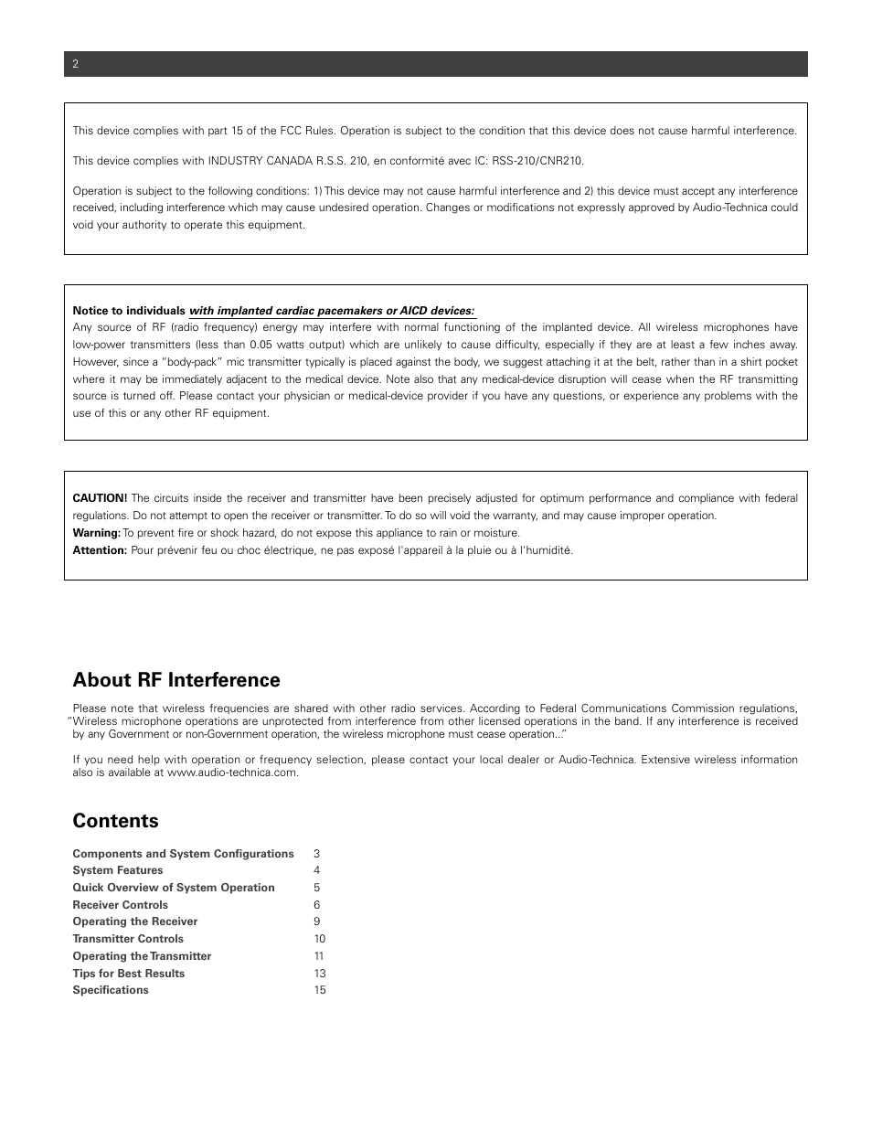 Audio-Technica ATW-1811 User Manual | Page 2 / 16