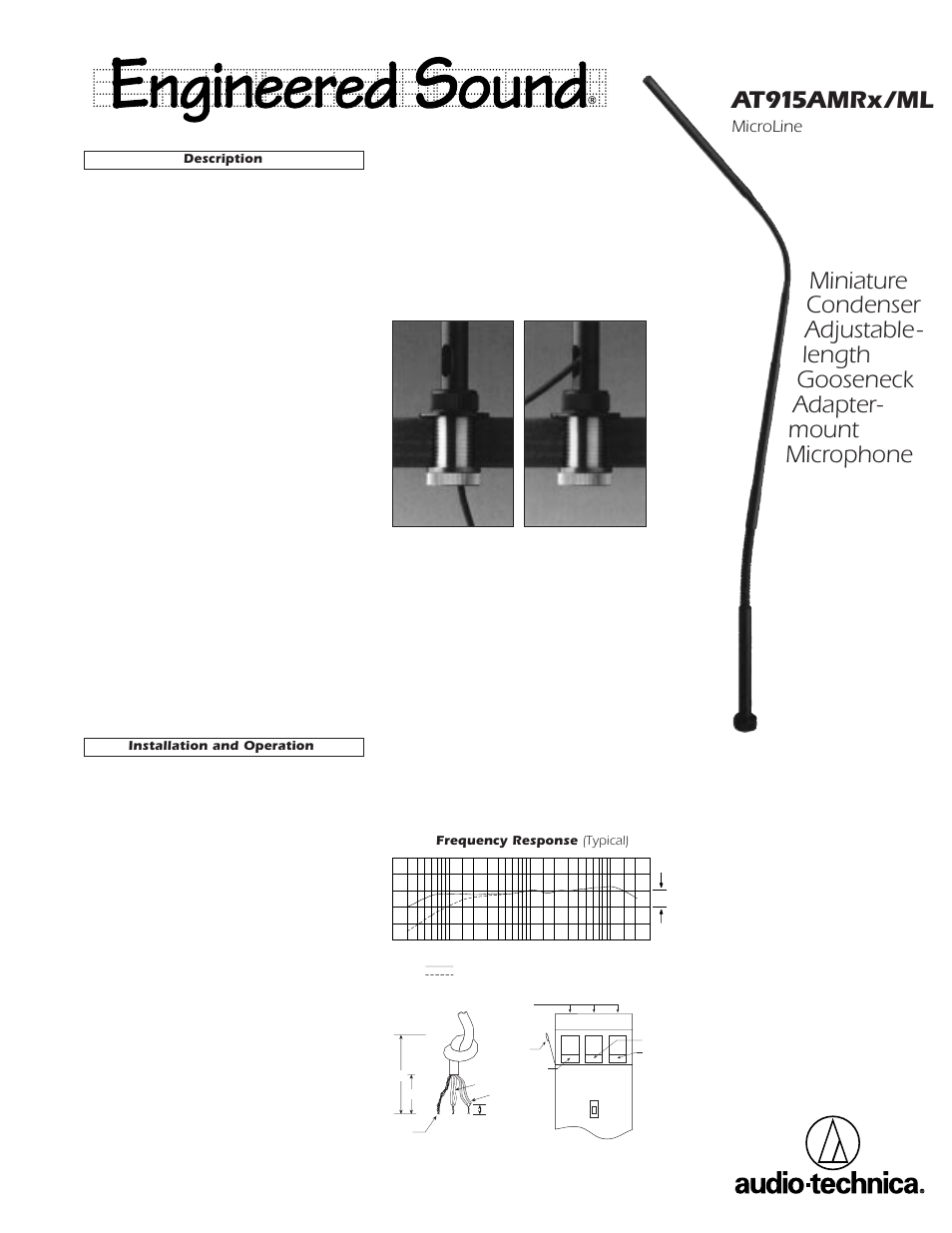 Audio-Technica MICROLINE AT915AMRX/ML User Manual | 2 pages