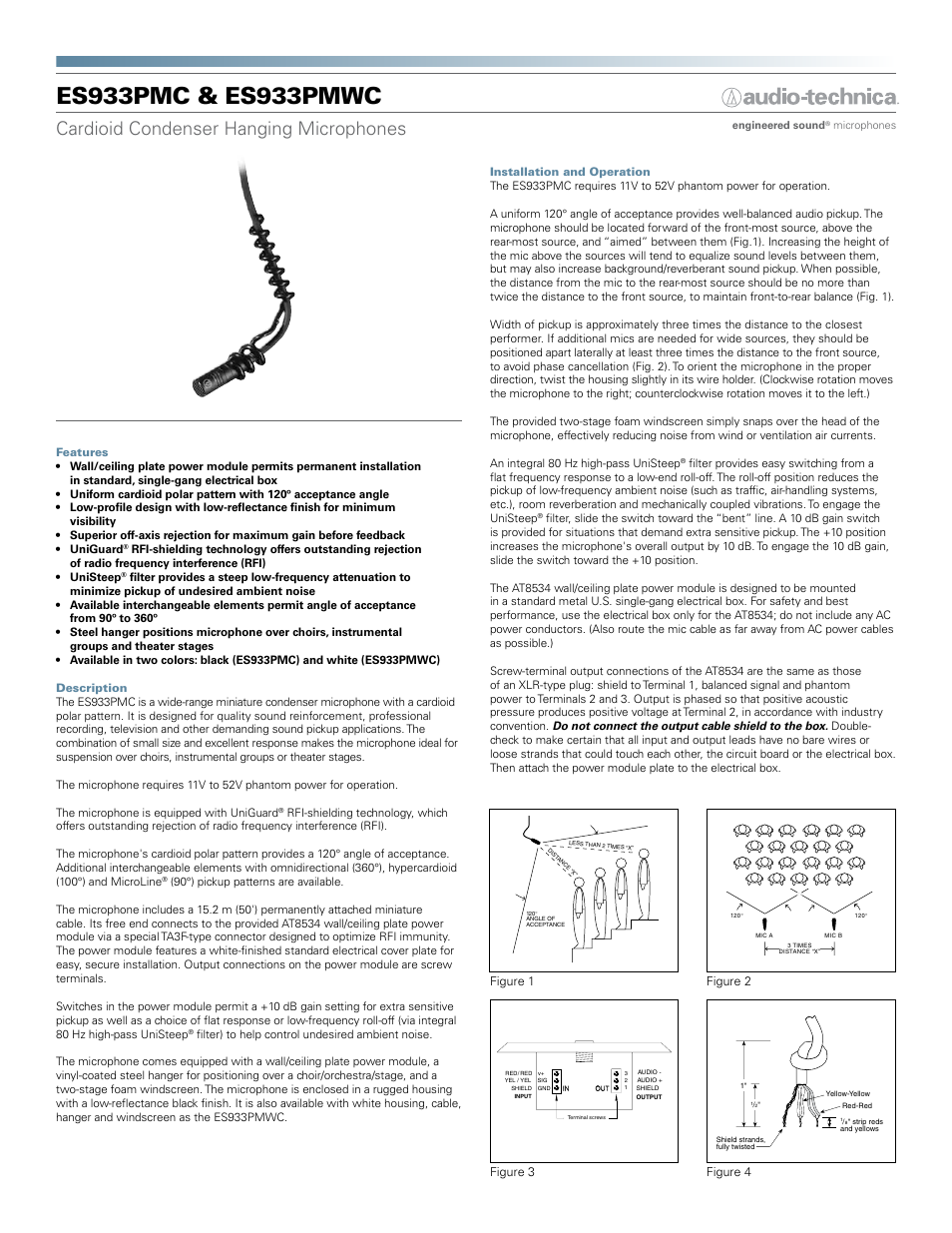 Audio-Technica ES933PMWC User Manual | 2 pages