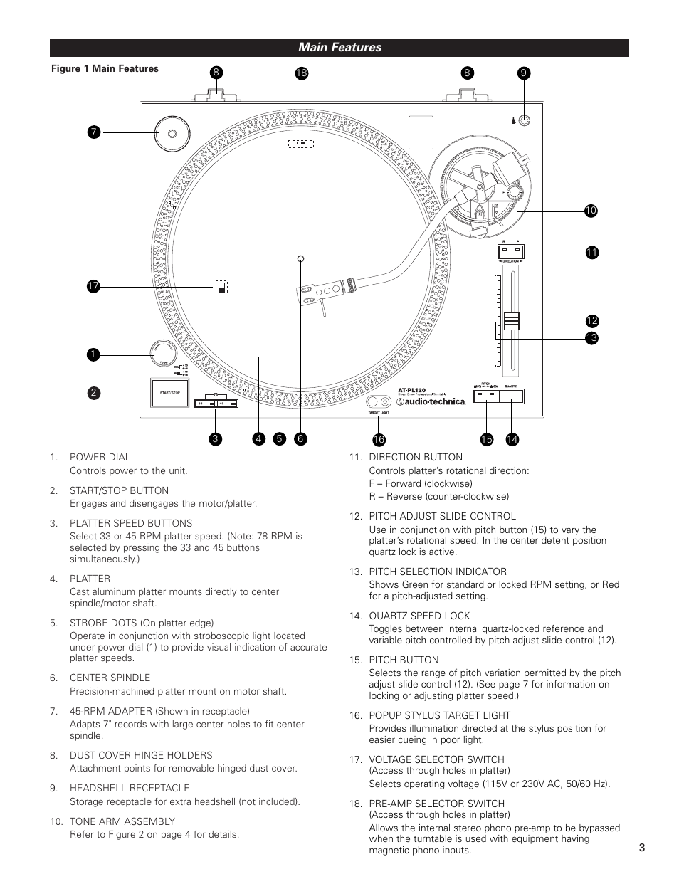 Audio-Technica AT-PL120 User Manual | Page 3 / 11