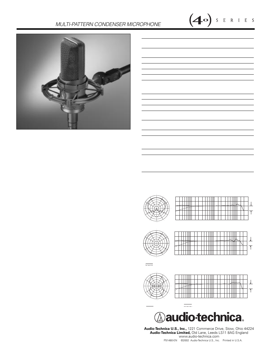 Audio-Technica AT4050 User Manual | 1 page