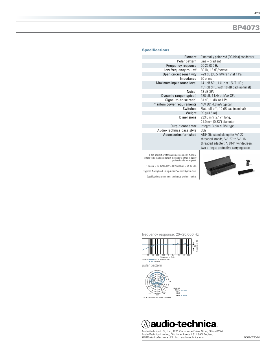 Bp4073 | Audio-Technica BP4073 User Manual | Page 2 / 2