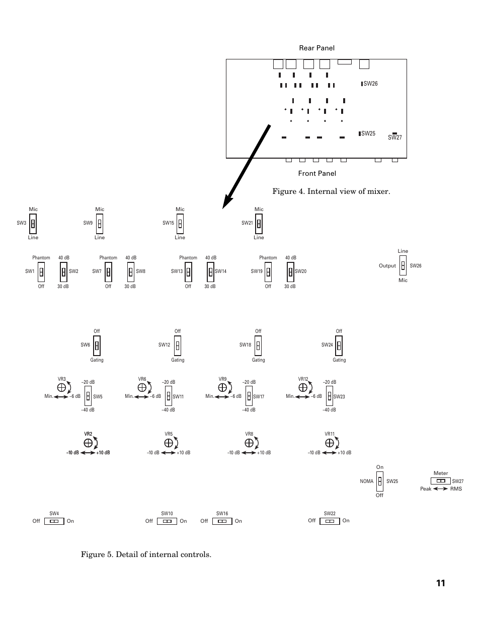 Front panel rear panel | Audio-Technica AT-MX351 User Manual | Page 10 / 15