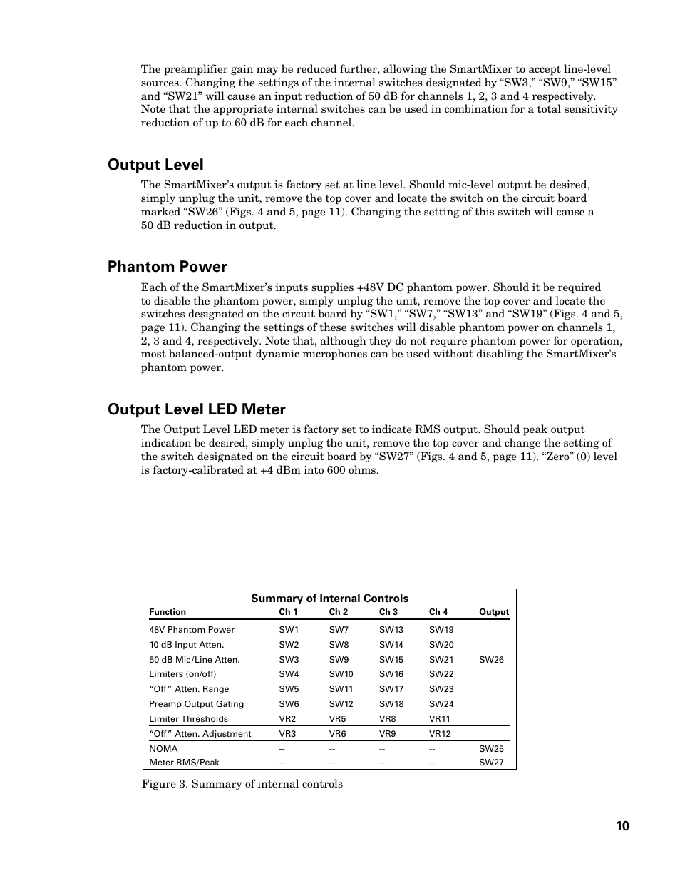 Output level, Phantom power, Output level led meter | Audio-Technica AT-MX351 User Manual | Page 9 / 15