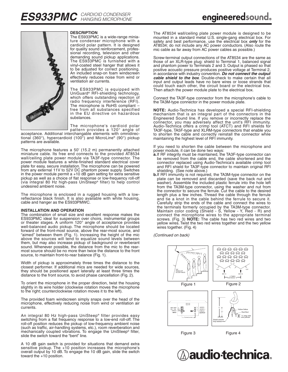 Audio-Technica ES933PMC User Manual | 2 pages