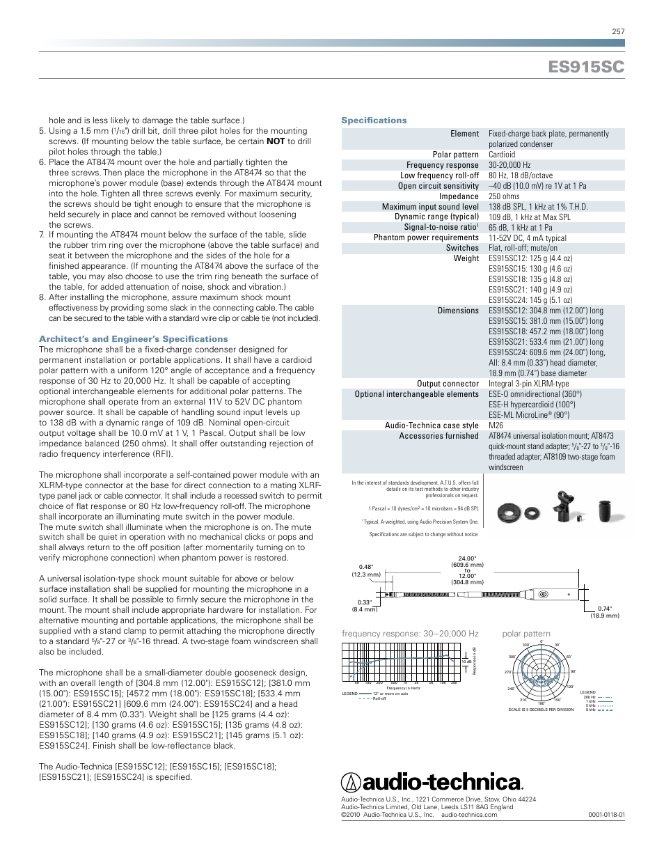 Es915sc | Audio-Technica ES915SC User Manual | Page 2 / 2