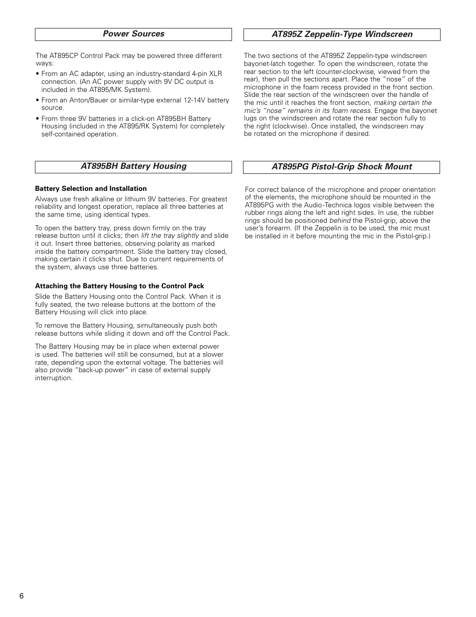 Audio-Technica AT895 User Manual | Page 6 / 8