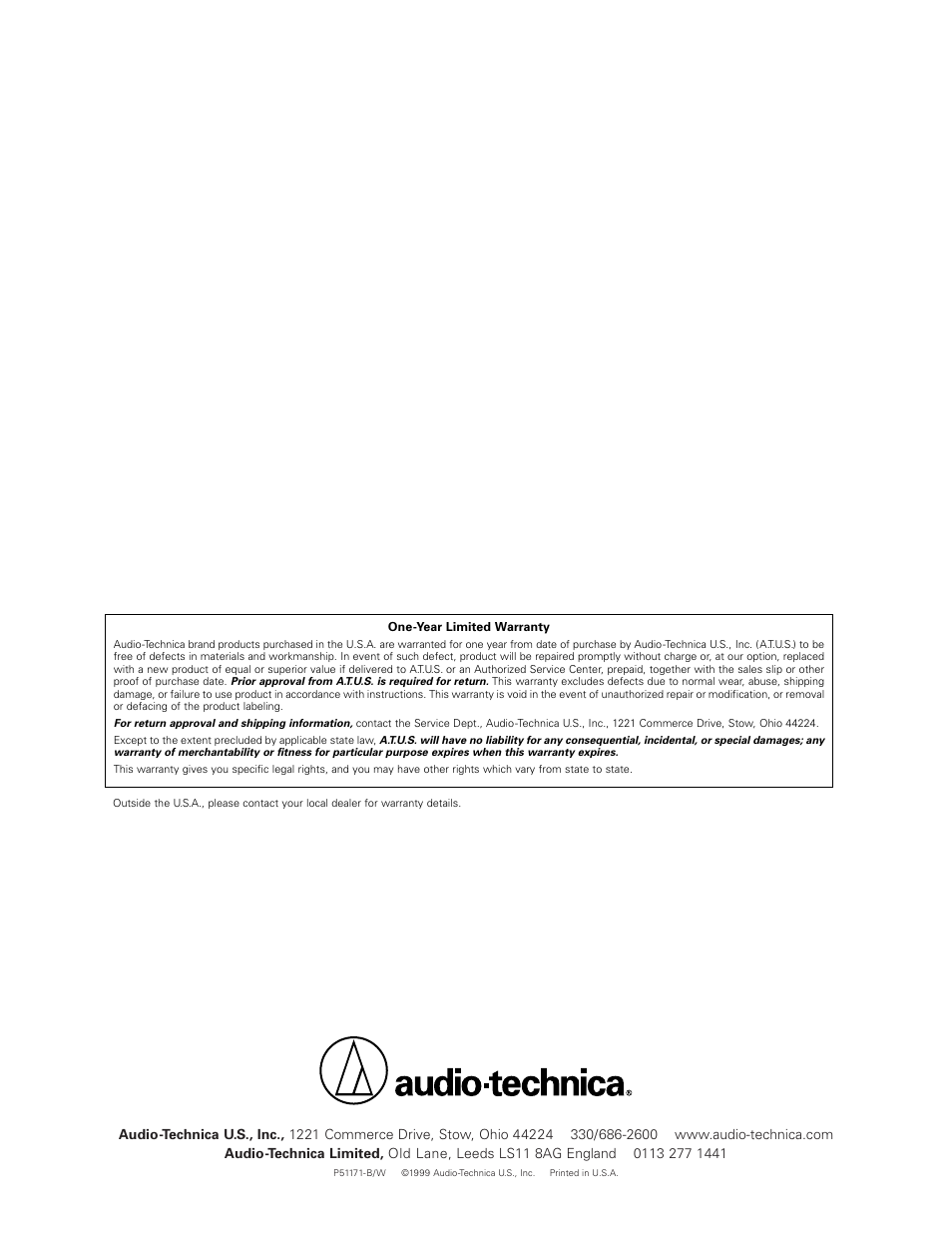 Audio-Technica AT895 User Manual | Page 8 / 8