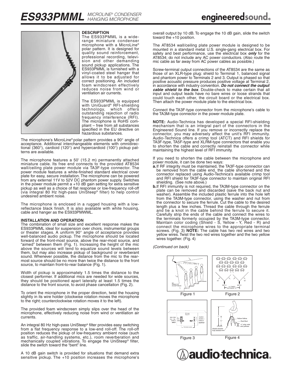 Audio-Technica ES933PMML User Manual | 2 pages