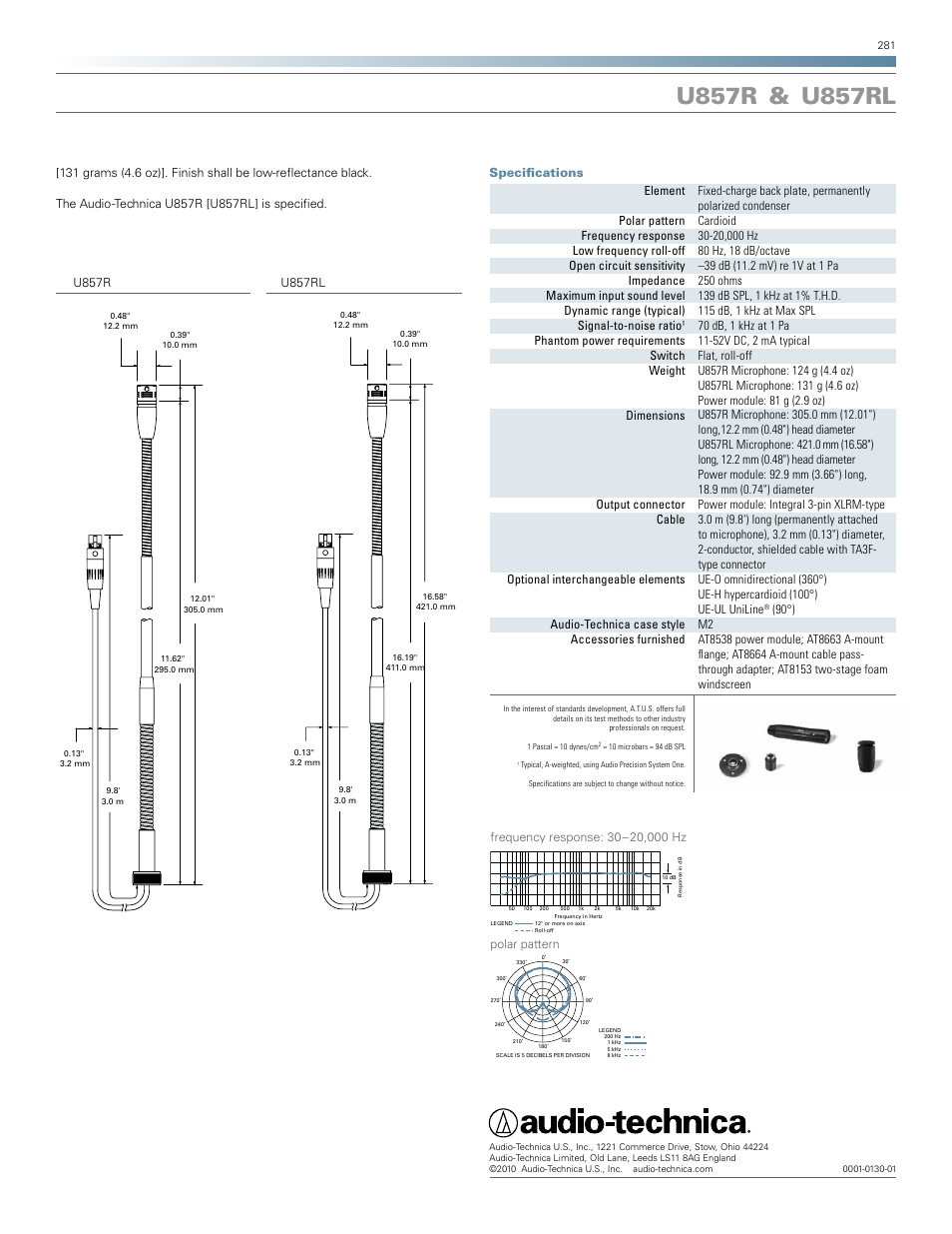 Audio-Technica U857RL User Manual | Page 2 / 2