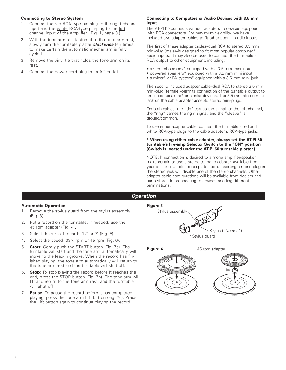 Audio-Technica AT-PL50 User Manual | Page 4 / 8