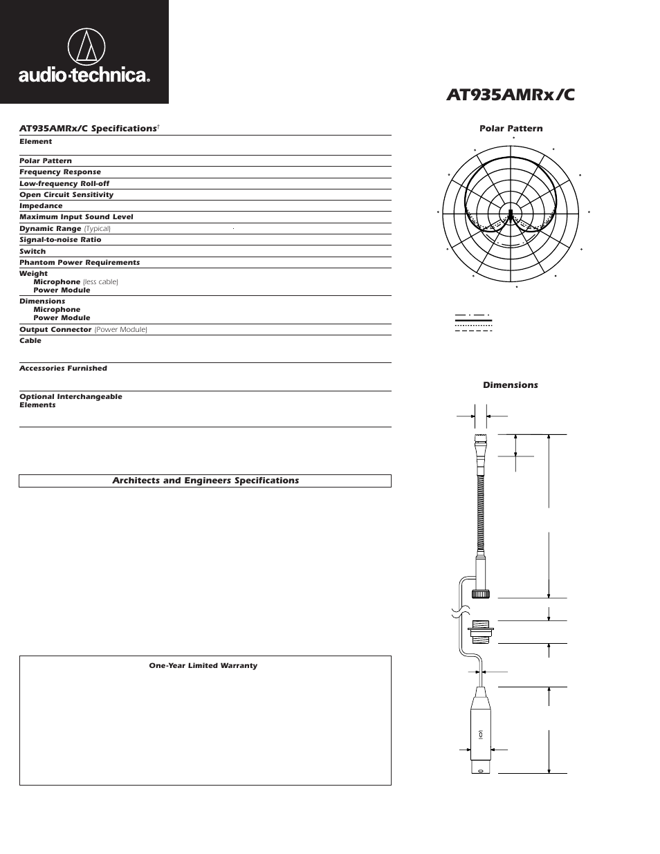 At935amrx /c | Audio-Technica AT935AMRX/C User Manual | Page 2 / 2