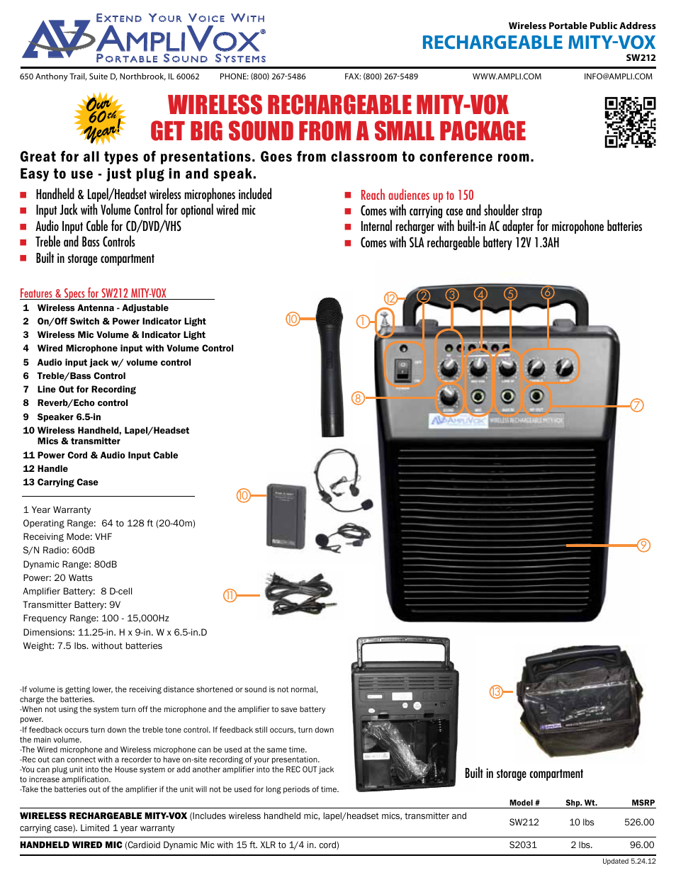 AmpliVox S2031 User Manual | 1 page