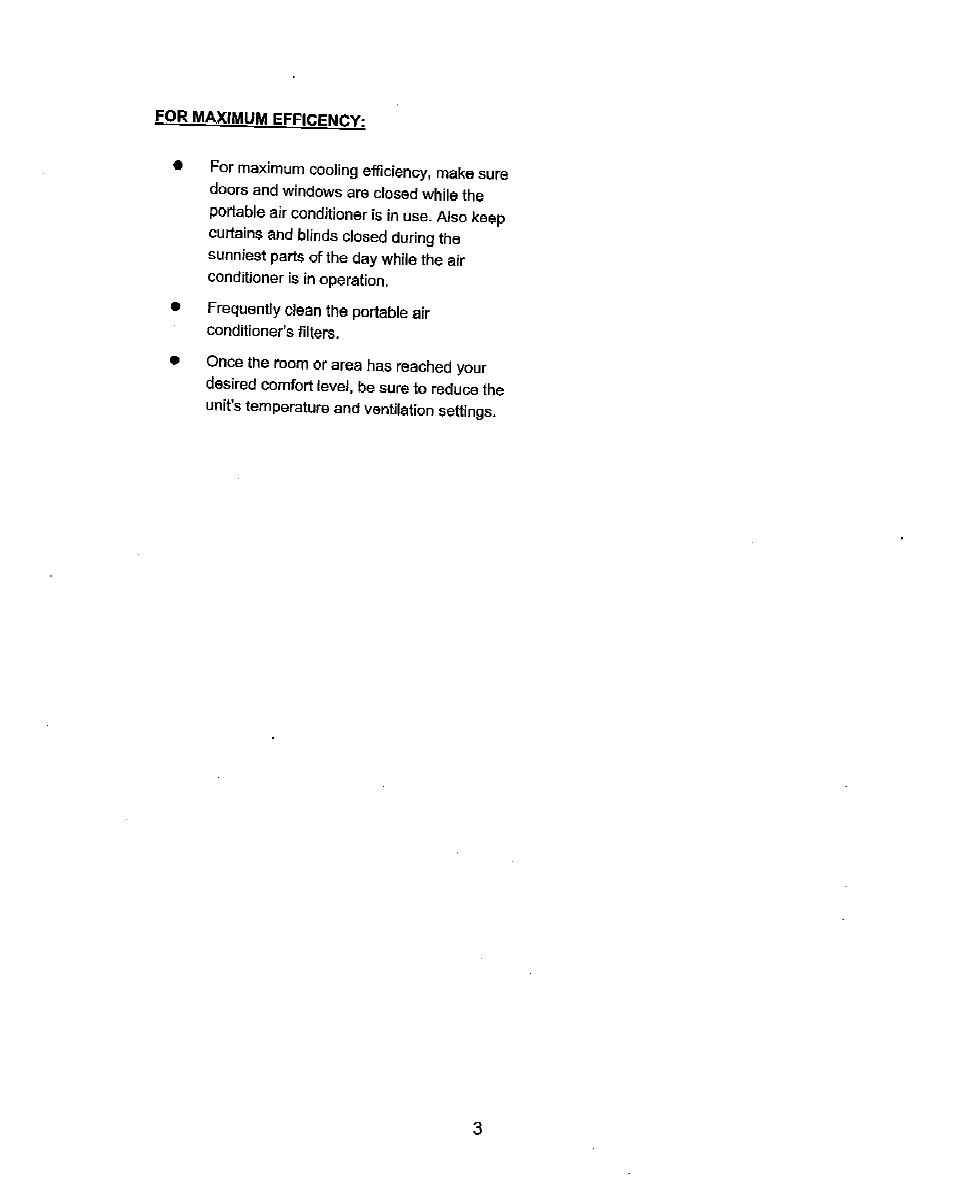 For maximum efficency | NewAir Portable Air Conditioner AC-10000E User Manual | Page 3 / 15