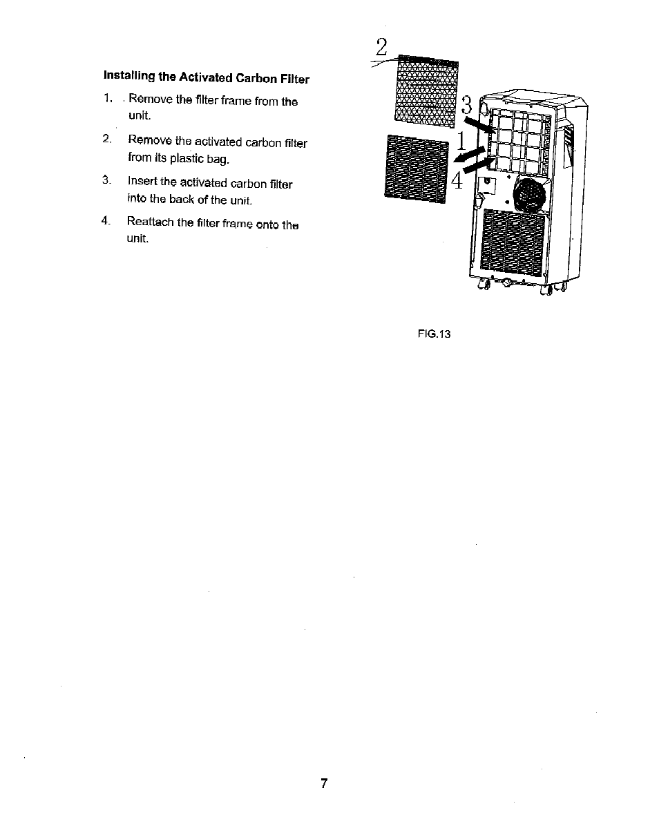 Installing the activated carbon filter | NewAir Portable Air Conditioner AC-10000E User Manual | Page 7 / 15