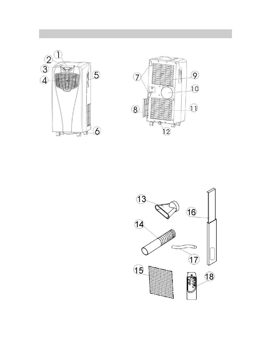Parts list | NewAir Portabile Air Conditioner AC-10000H User Manual | Page 4 / 16