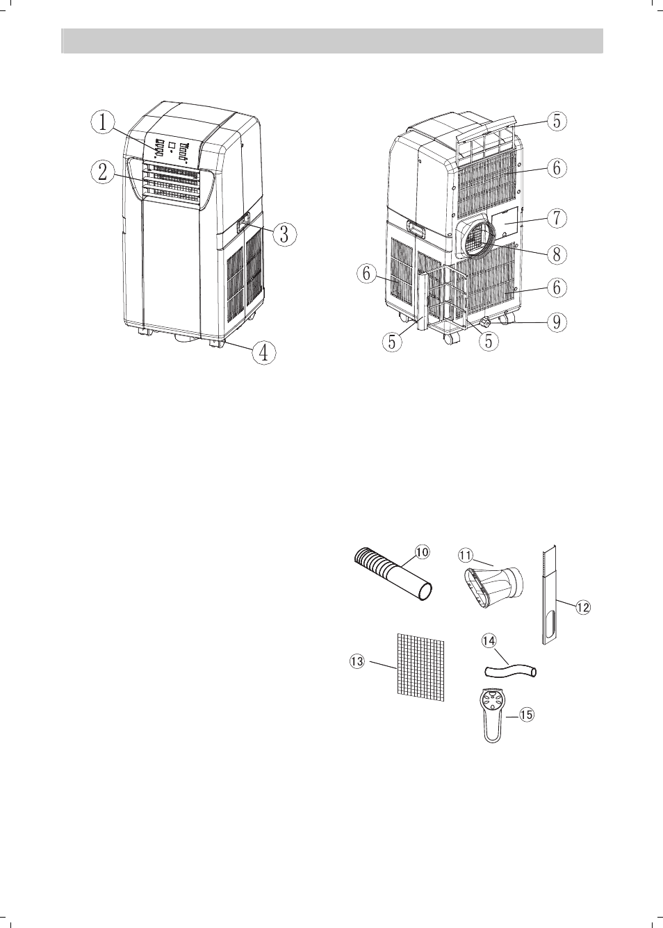 Parts list | NewAir PORTABLE AIR CONDITIONER AC 12000E User Manual | Page 3 / 16