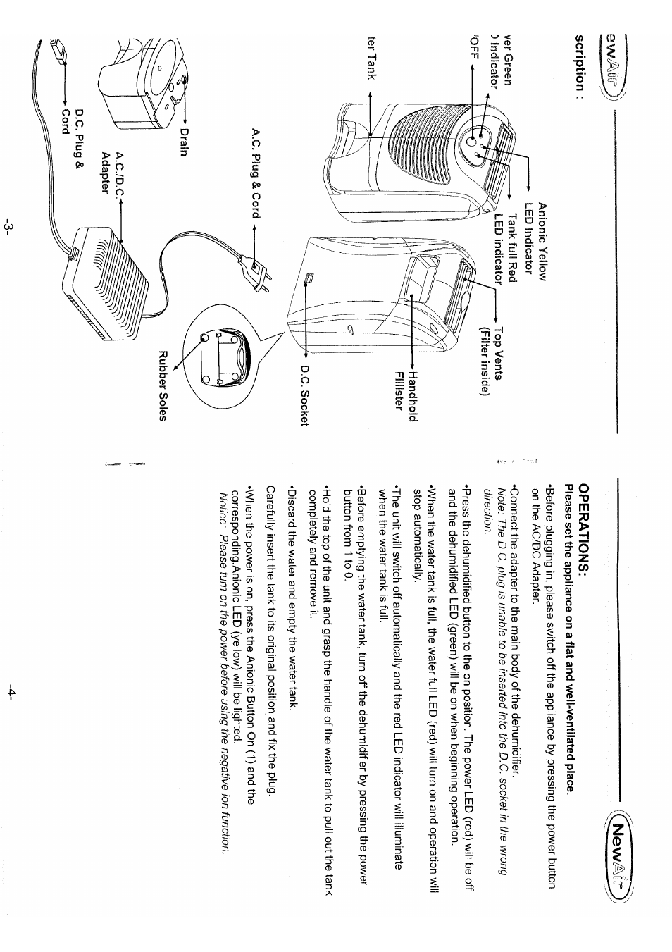 Operations, Ew^oo | NewAir ADS-500 User Manual | Page 3 / 4