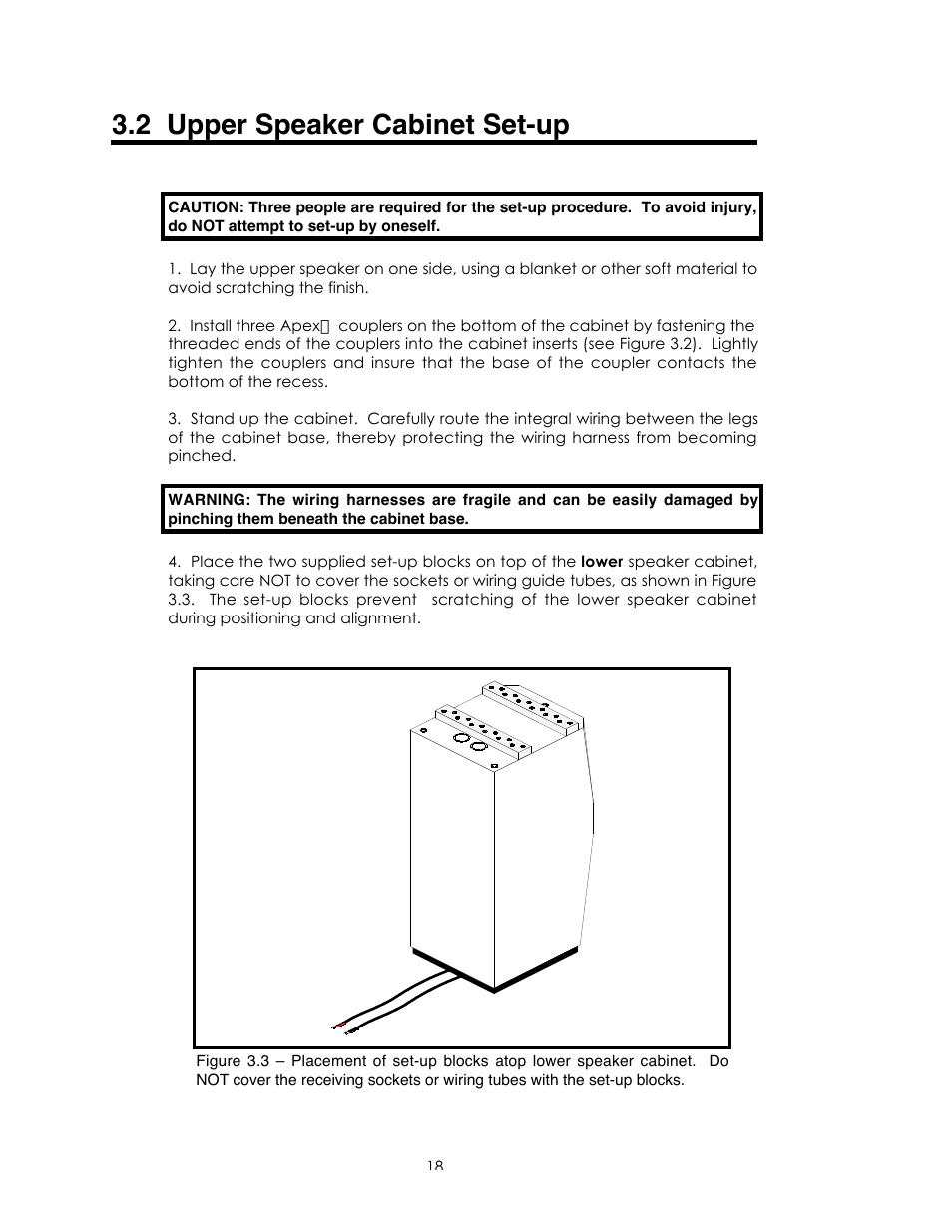 2 upper speaker cabinet set-up | Avalon Acoustics Sentinel User Manual | Page 18 / 67