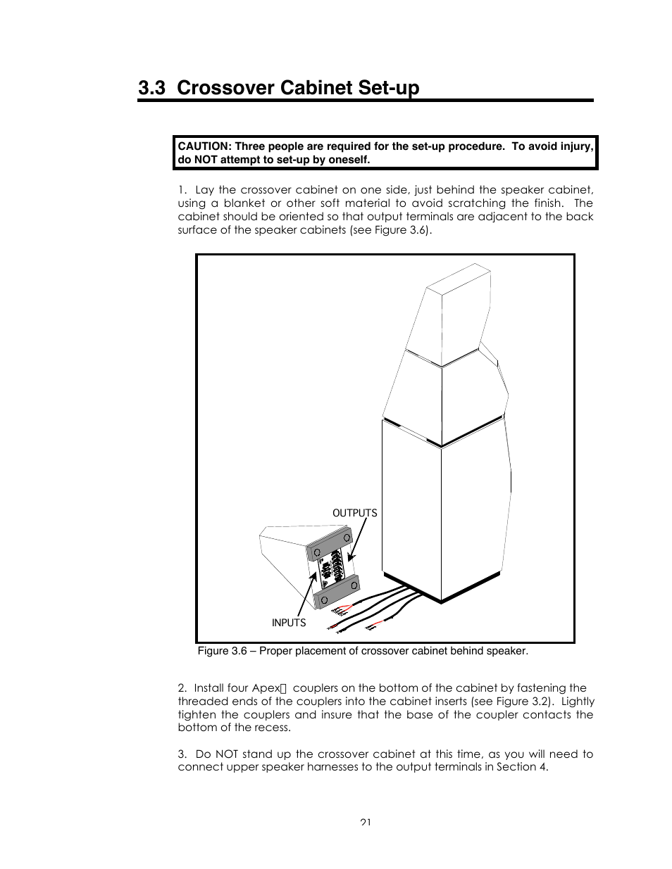 3 crossover cabinet set-up | Avalon Acoustics Sentinel User Manual | Page 21 / 67