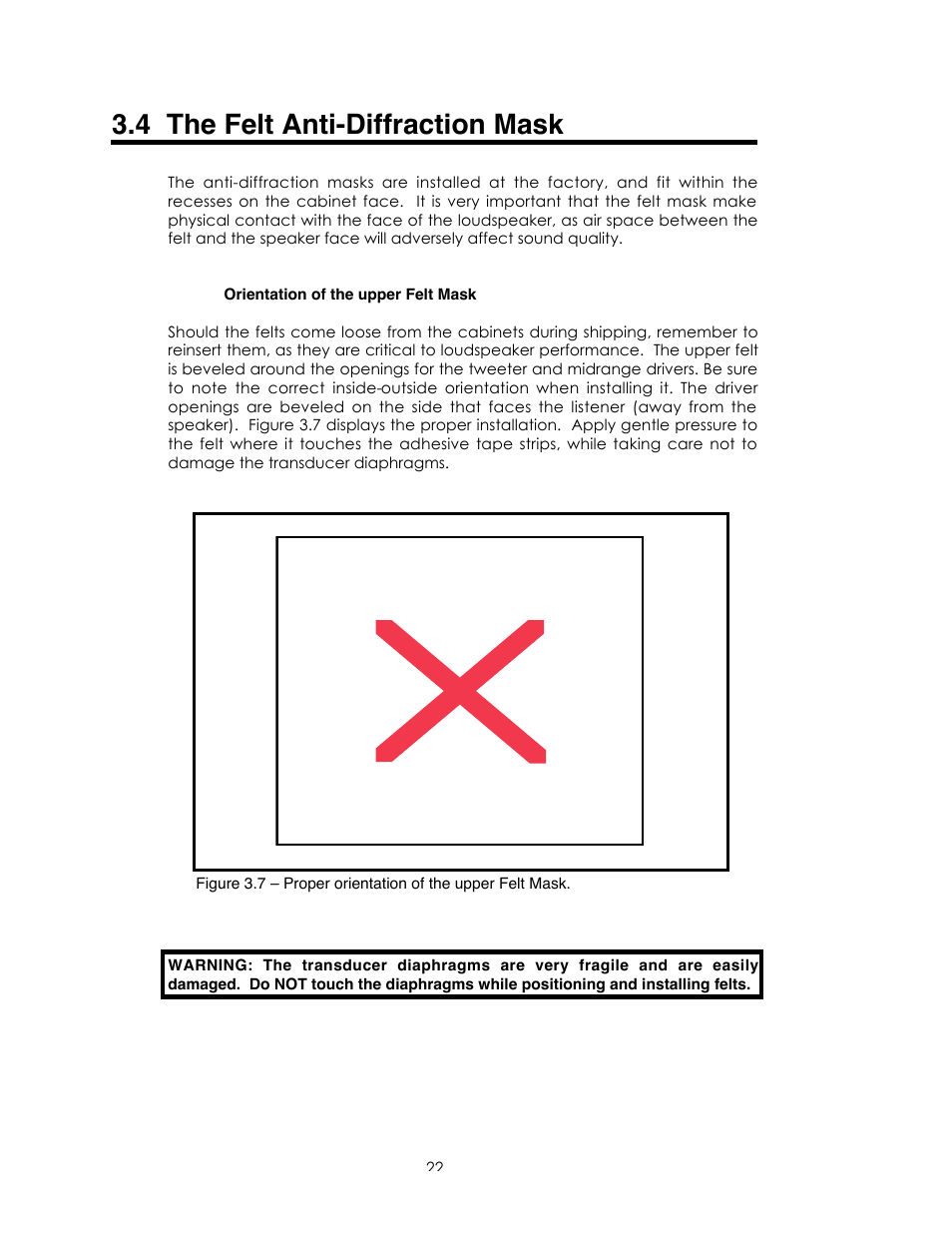 4 the felt anti-diffraction mask | Avalon Acoustics Sentinel User Manual | Page 22 / 67